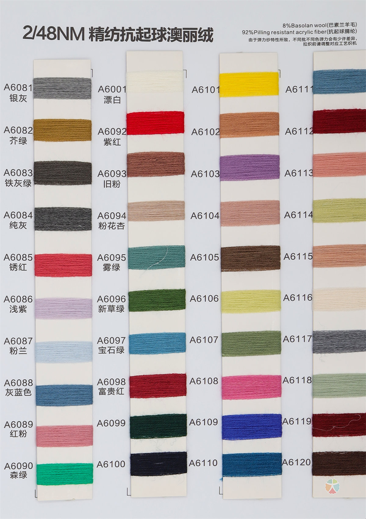 2/48NM 8%Basulan wool 92%anti-pilling acrylic fiber